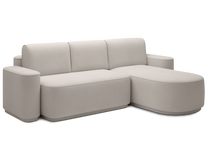 Kampinė sofa - lova Aurumm Amore 01, balta sp., dešininė, 180 x 285 cm x 92 cm