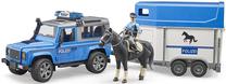 Žaislinė policijos mašina Bruder Land Rover Defender 02588, 1:16, mėlyna sp./balta sp.