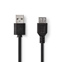 Kabelis Nedis CCGP60010BK30 USB Type A Male (vyriška), USB Type A Female (moteriška), 3 m, juoda sp.