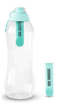 Ūdens pudele Dafi Filter, caurspīdīga krās./zila krās., plastmasa, 0.5 l
