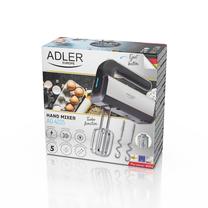 Rankinis plakiklis Adler Hand Mixer AD 4225, juoda sp./nerūdijančiojo plieno sp.