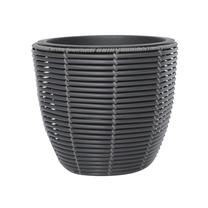 Puķu pods Home4you Wicker, plastmasa, 33 cm x 33 cm, Ø 33 cm, pelēka krās.