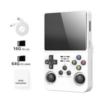 Žaidimų konsolė HappyJoe R36S, 64 GB, balta, 10000+ žaidimų, IPS Screen, Linux