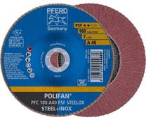 Lapiņu slīpēšanas disks Pferd PSF STEELOX 180mm P40 PFC, 180 mm x 22.23 mm