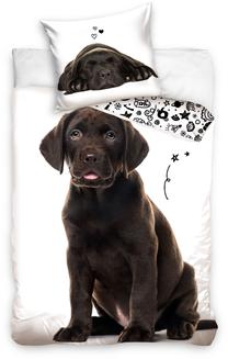 Gultas veļas komplekts Carbotex Labrador, balta krās./melna krās., 70 x 90 cm, 140 x 200 cm