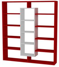 Pastatoma lentyna Kalune Design Ample 731WAT3607, balta sp./raudona sp., 135.7 cm x 22 cm x 125 cm