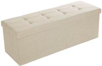 Pufas Songmics Ottoman Linen, smėlio sp., 110 cm x 38 cm x 38 cm