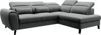 Kampinė sofa Noble Vero 5, tamsiai pilka sp., dešininė, 201 x 255 cm x 100 cm