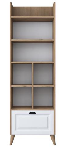 Pastatoma lentyna Kalune Design HC102 - 2006, balta sp./riešuto sp., 195 cm x 63 cm x 35 cm
