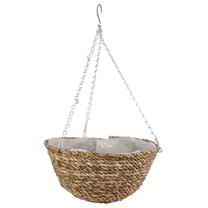 Pakabinamas gėlių vazonas Verdemax, aliuminis/virvė, Ø 35 cm, ruda sp.