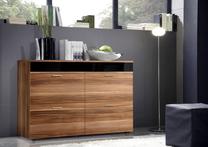 Komoda ASM Logo, ruda/juoda, 100 cm x 40 cm x 75 cm