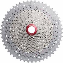 Žvaigždžių kasetė SunRace CSMX80 FRWE124, aliuminis/plienas, sidabro sp./raudona sp.
