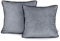 Dekoratyvinės pagalvėlės užvalkalas Restilo Velvet, juoda/pilka, 45 cm x 45 cm, 2 vnt.