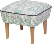 Pufas Kalune Design Damo 14-836, balta sp./žalia sp., 45 cm x 45 cm x 40 cm