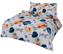 Gultas veļas komplekts BabyMatex Kwiaty 082257, zila krās./balta krās./oranža krās., 70 x 80 cm, 160 x 200 cm