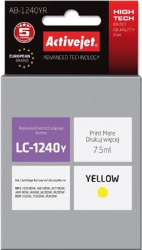 Tintes printera kasetne ActiveJet Premium AB-1240YR, dzeltena krās., 7.5 ml