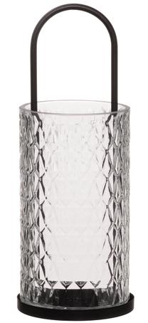 Žibintas 4Living Glimmer, stiklas, 27.5 cm, skaidri sp./juoda sp.