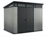 Sodo sandėliukas Keter, 218 cm x 277 cm x 226 cm, 13827 l, juoda sp./pilka sp.