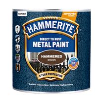 Emaliniai dažai, metalo konkstrukcijoms, apsaugant nuo korozijos Hammerite Hammered, blizgus, 2.5 l, ruda sp.