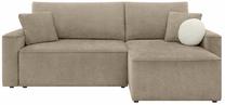 Kampinė sofa - lova Loretto, taupe sp., 158 x 259 cm x 100 cm