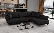 Kampinė sofa Larde Vero 10, juoda sp., dešininė, 191 x 276 cm x 90 cm