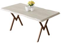 Valgomojo stalas Kalune Design Akort, ruda sp./travertine sp., 130 cm x 80 cm x 73 cm