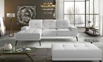 Kampinė sofa Torrense Soft 17, balta sp., kairinė, 265 x 175 cm x 98 cm