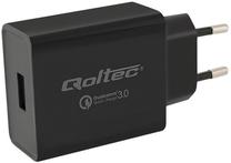 Telefono įkroviklis Qoltec, USB/AC/DC, juoda sp., 18 W