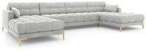 Sofa Micadoni Home Mamaia Velvet Panoramic, sidabro sp., 383 x 185 cm x 75 cm