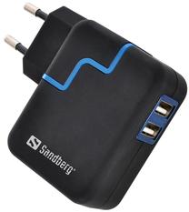 Telefono įkroviklis Sandberg, USB/AC/DC, juoda sp.
