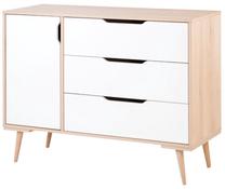 Komoda Klups Sofie Sofie, balta sp./buko sp., 94 cm x 45 cm x 120 cm