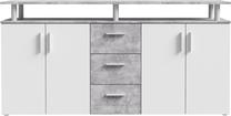 Komoda Forte BLLK251-C251, balta sp./pilka sp., 90.3 cm x 38.2 cm x 179 cm