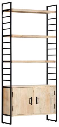 Spinta VLX 4-Tier Solid Mango Wood, juoda sp./šviesiai ruda sp., 80 cm x 30 cm x 180 cm