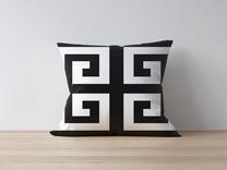 Dekoratyvinės pagalvėlės užvalkalas Mioli Decor a1112, balta sp./juoda sp., 43 cm x 43 cm