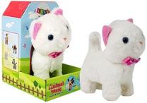 Interaktīva rotaļlieta suns Lean Toys Cat, 14 cm, universāls, balta krās.