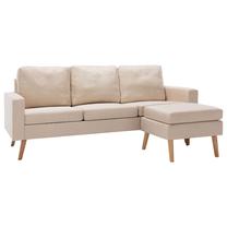 Sofa VLX Fabric 3-Seater 288726, kreminė sp., dešininė, 184 x 130 cm x 82.5 cm