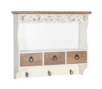 Sieninė lentyna Home4you Samira, ruda sp./balta sp., 48.5 cm x 12.5 cm x 58 cm