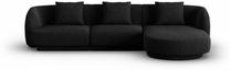 Kampinė sofa Cosmopolitan Design Tulum, juoda sp., dešininė, 156 x 255 cm x 70 cm