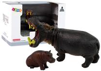 Figūrėlių rinkinys Lean Toys Animal Series Hippopotamus with baby 12312, 2 vnt., ruda sp.