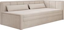 Sofa-lova Fulgeo Jarell 18, smėlio sp., dešininė, 82 x 214 cm x 77 cm