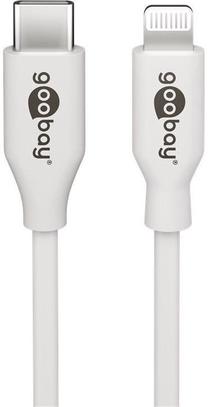 Laidas Goobay, USB Type C/Apple Lightning, balta sp.