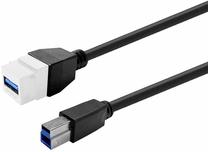 Кабель Vivolink Pro Keystone PROKEYUSB3AFBM5W USB 3.0 Type A Female, USB Type B Male, 5 м, белый цв./черный цв.