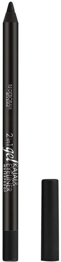 Acu zīmulis Deborah Milano 2in1 Kajal & Eyeliner, 1.4 g, melna krās. 01 black