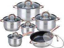 Puodų ir keptuvių rinkinys KingHoff RoseGold KH-1766