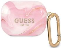 Austiņu futlārs Guess Marble Collection Apple AirPods Pro, rozā krās.