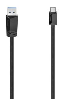 Telefono įkroviklis Hama, USB Type C/USB Type A, 150 cm, juoda sp.