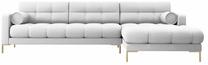 Kampinė sofa Cosmopolitan Design Bali Neve 02, aukso sp./šviesiai smėlinė, dešininė, 185 x 293 cm x 75 cm