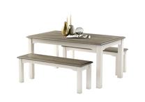 Valgomojo komplektas MN Dorset, baltas/pilkas