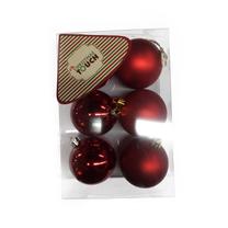 Eglutės žaisliukų rinkinys Christmas Touch N3/6006AB, raudona sp., 6 cm, plastikas, 6 vnt.