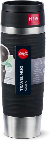 Termopuodelis Emsa Travel Mug Classic Waves, 0.5 l, juoda sp.